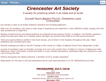 Tablet Screenshot of cirencesterartsociety.com